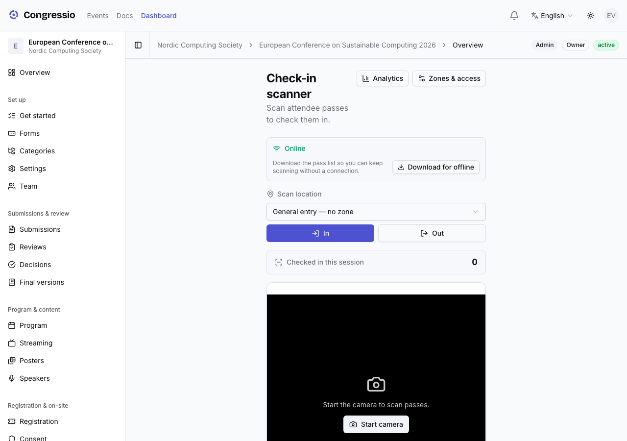 The check-in scanner